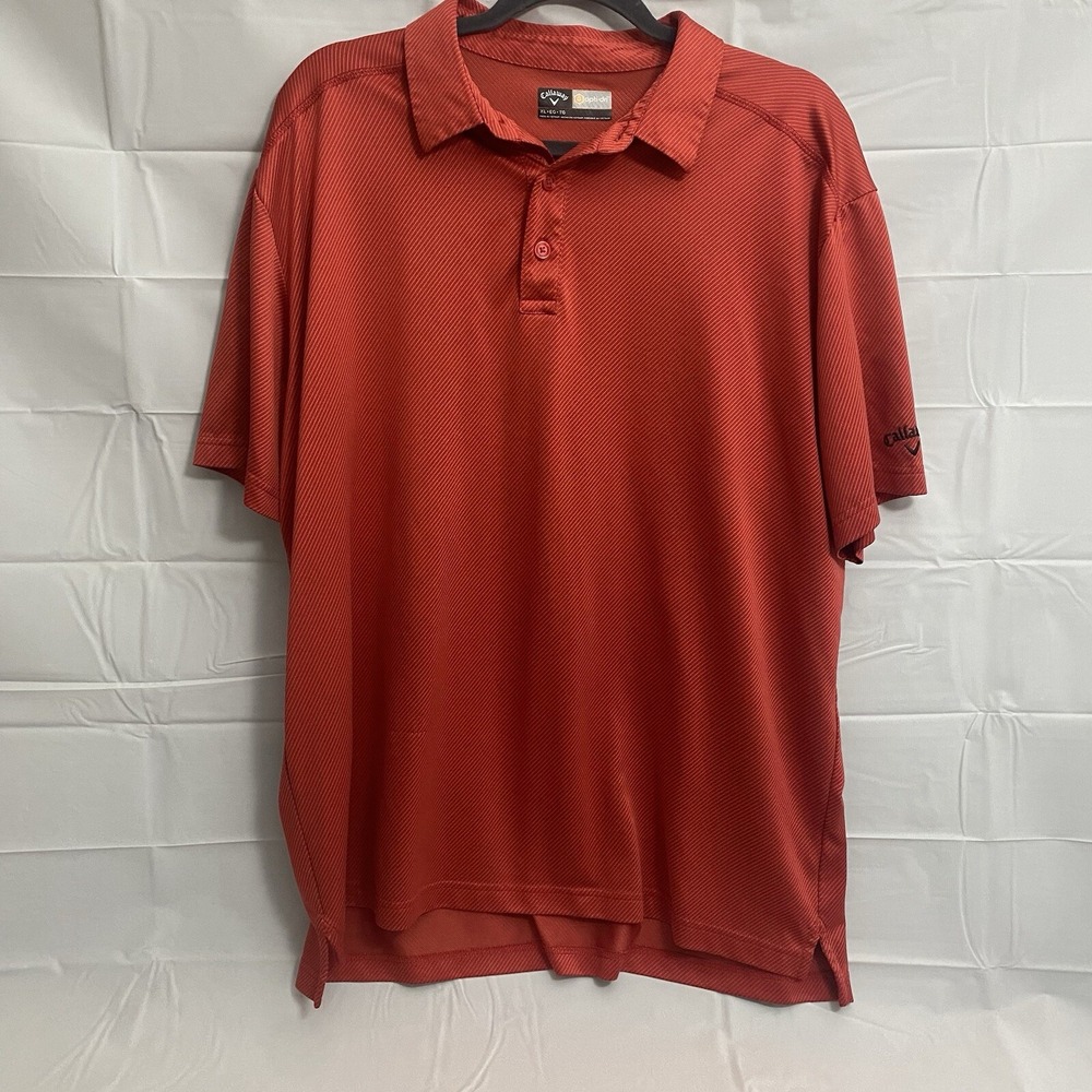 Callaway Polo Shirt Mens XL Red Opti Dri Golf Short Sleeve **FLAW** (111)
